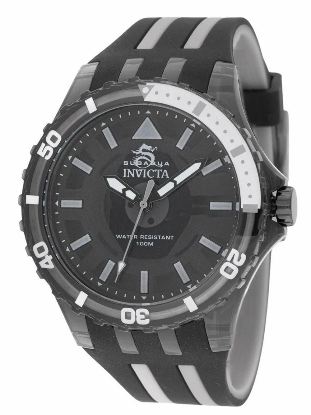 Invicta Subaqua Chromamode Black and White Silicone Sport Watch 44mm